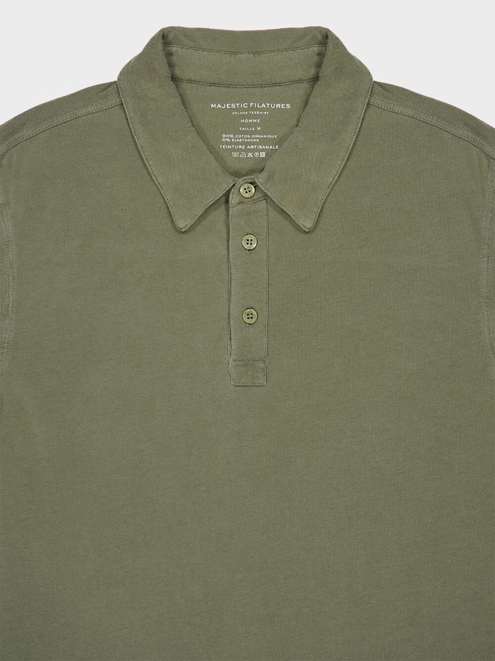 Army Green Organic Cotton Short-Sleeve Polo