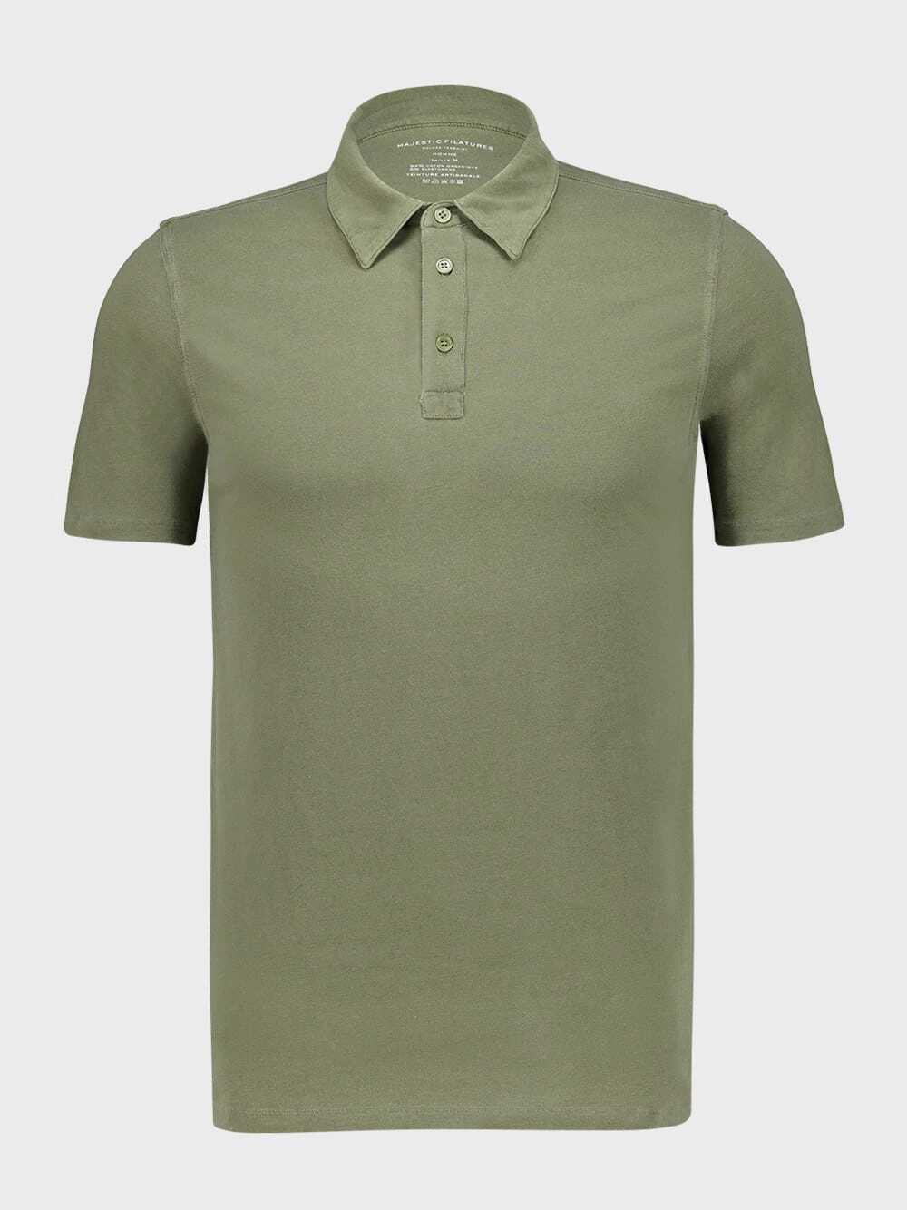 Army Green Organic Cotton Short-Sleeve Polo Tops Mens - men's t-shirts outlet