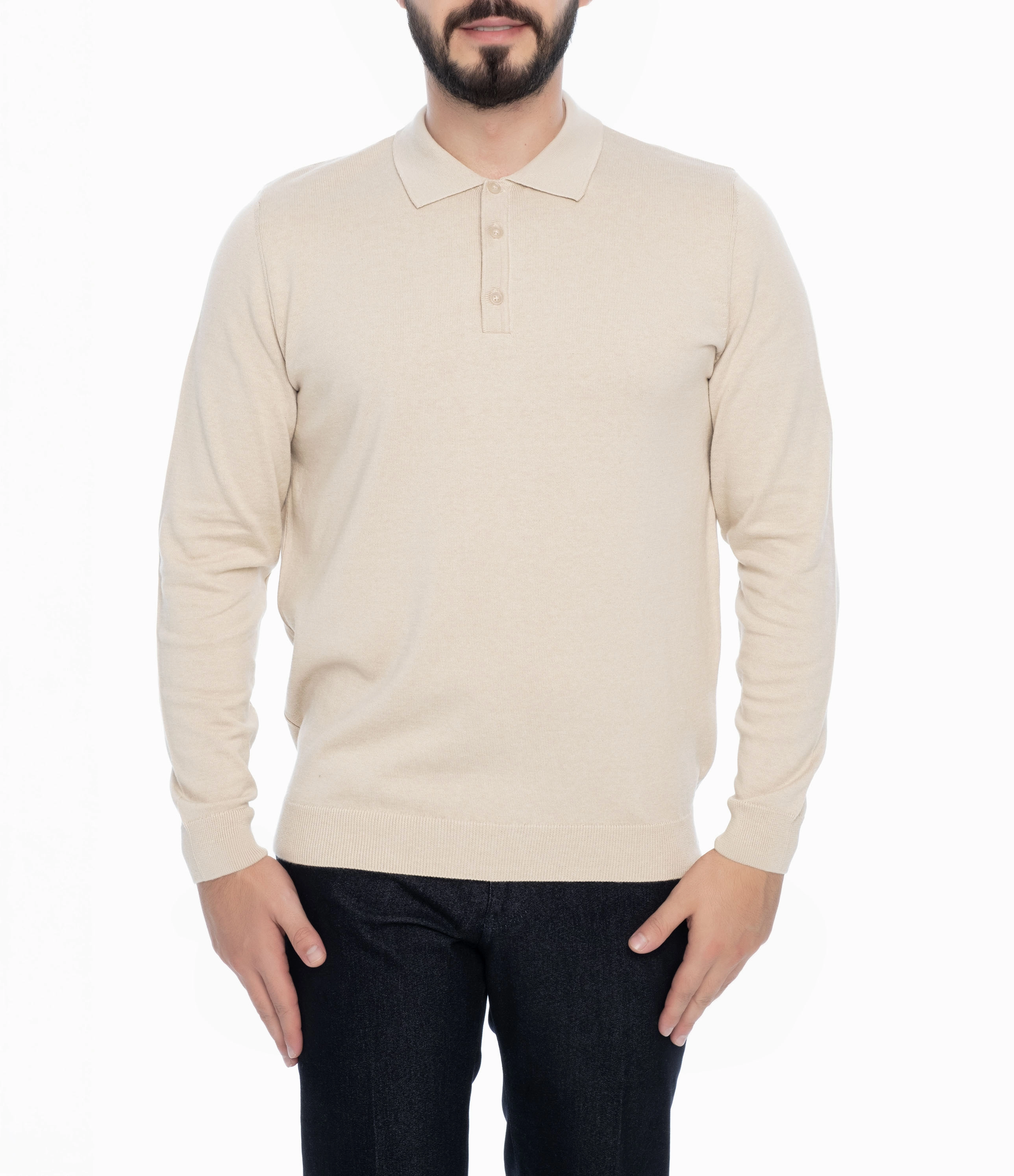 AUBURN POLO SWEATER chunky knit discount