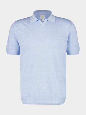 Azzurro Blue Short-Sleeve Knit Jumper Tops Mens - men's t-shirts outlet
