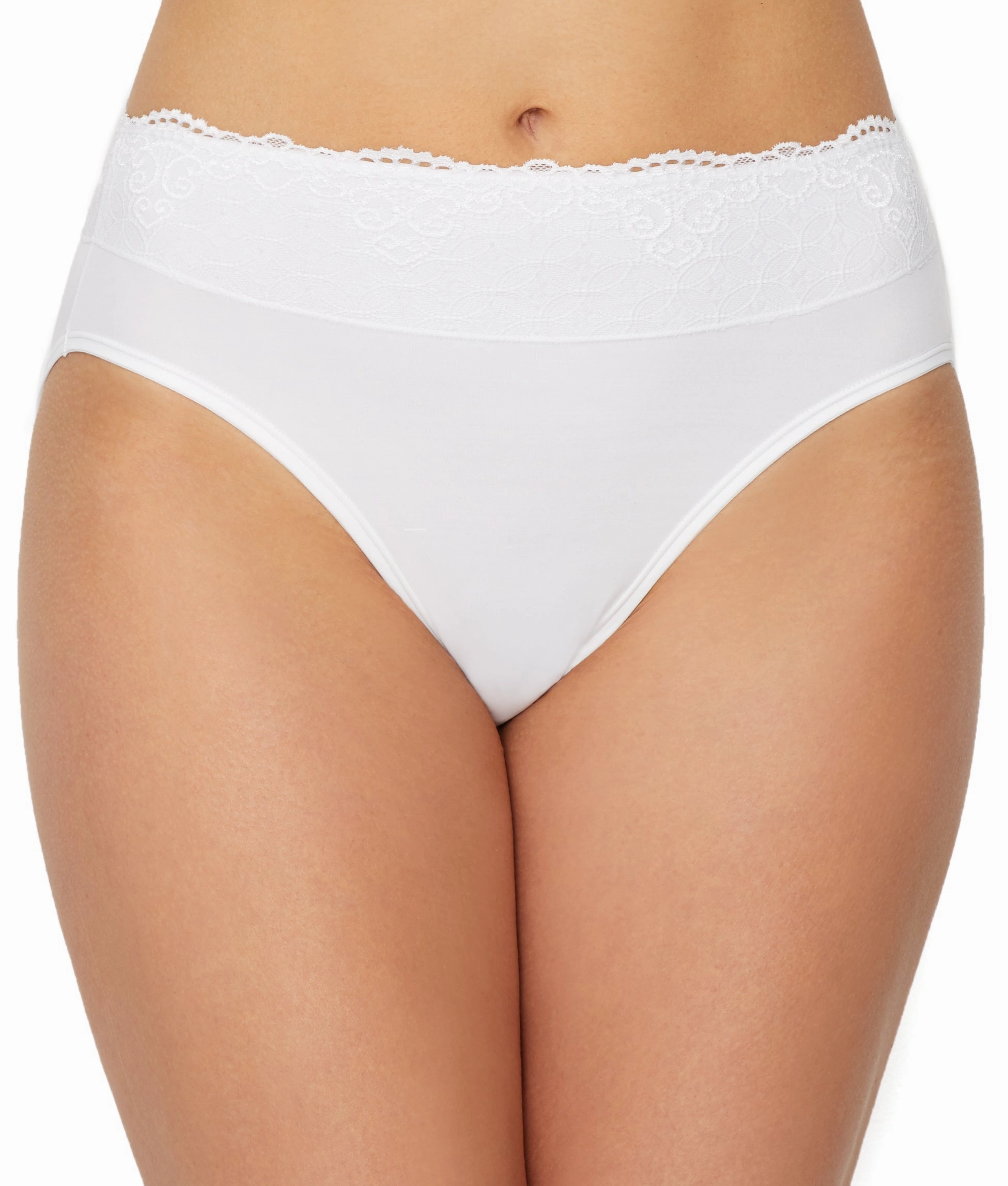 Bali Women's Smooth Passion For Comfort Lace Hi Cut Brief