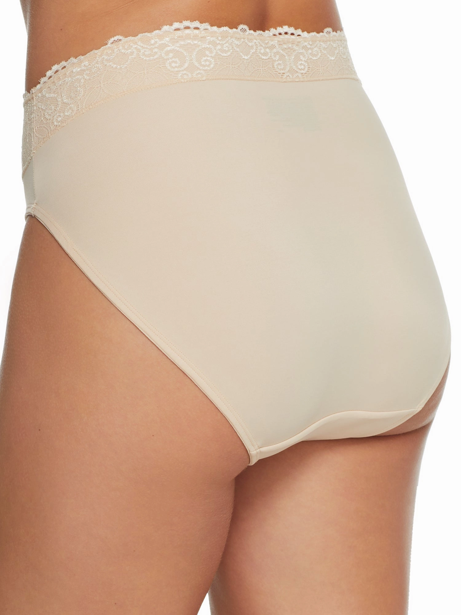 Bali Women's Smooth Passion For Comfort Lace Hi Cut Brief