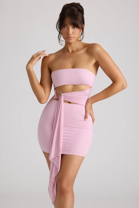 Bandeau Mini Dress in Soft Pink Dresses best price