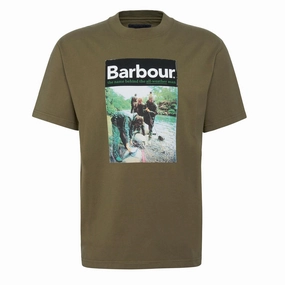 Barbour All-Weather Graphic Fit T-Shirt Mid Olive henley shirts online