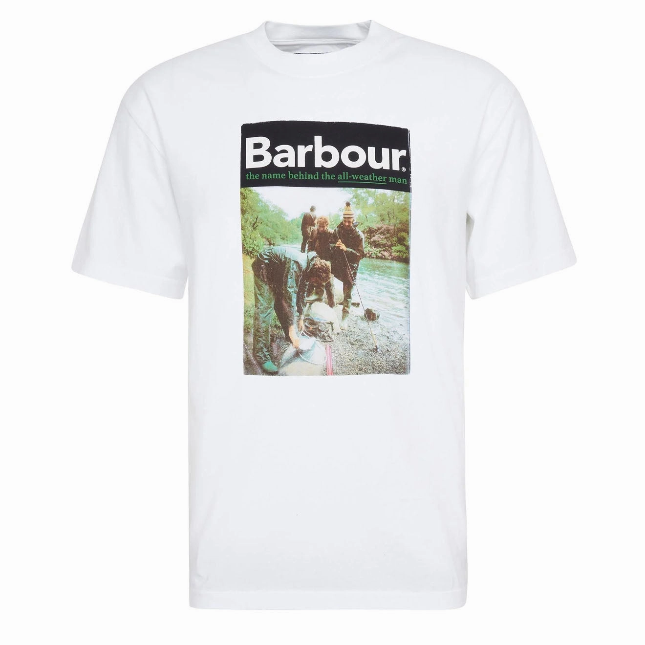 Barbour All-Weather Graphic Fit T-Shirt White henley shirts online