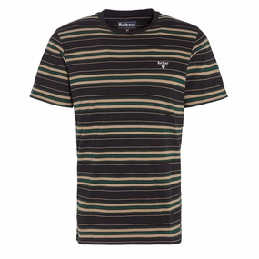Barbour Boldron Stripe T-Shirt Black henley shirts online