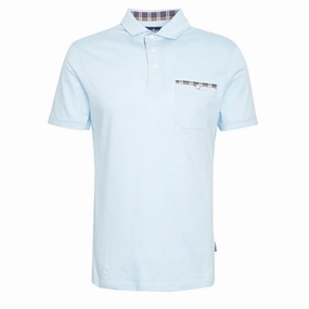 Barbour Corpatch Polo Shirt Sky mens t-shirts outlet