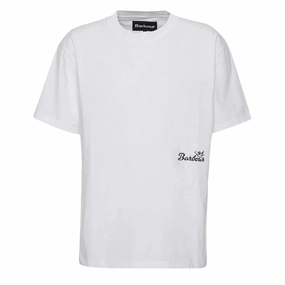 Barbour Regence Fit Graphic T-Shirt White henley shirts online