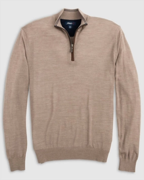 Baron Half Zip Wool Blend Sweater In Oatmeal chunky knit discount
