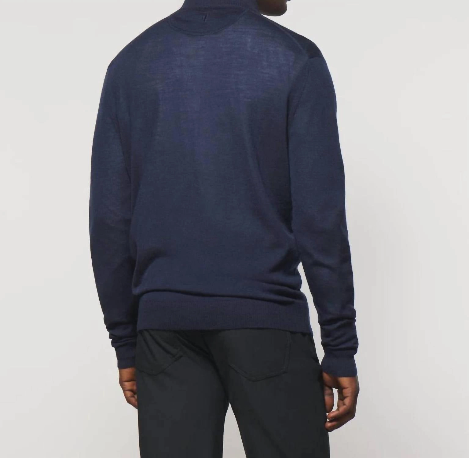 Baron Wool Blend 1/4 Zip Pullover Sweater In Twilight