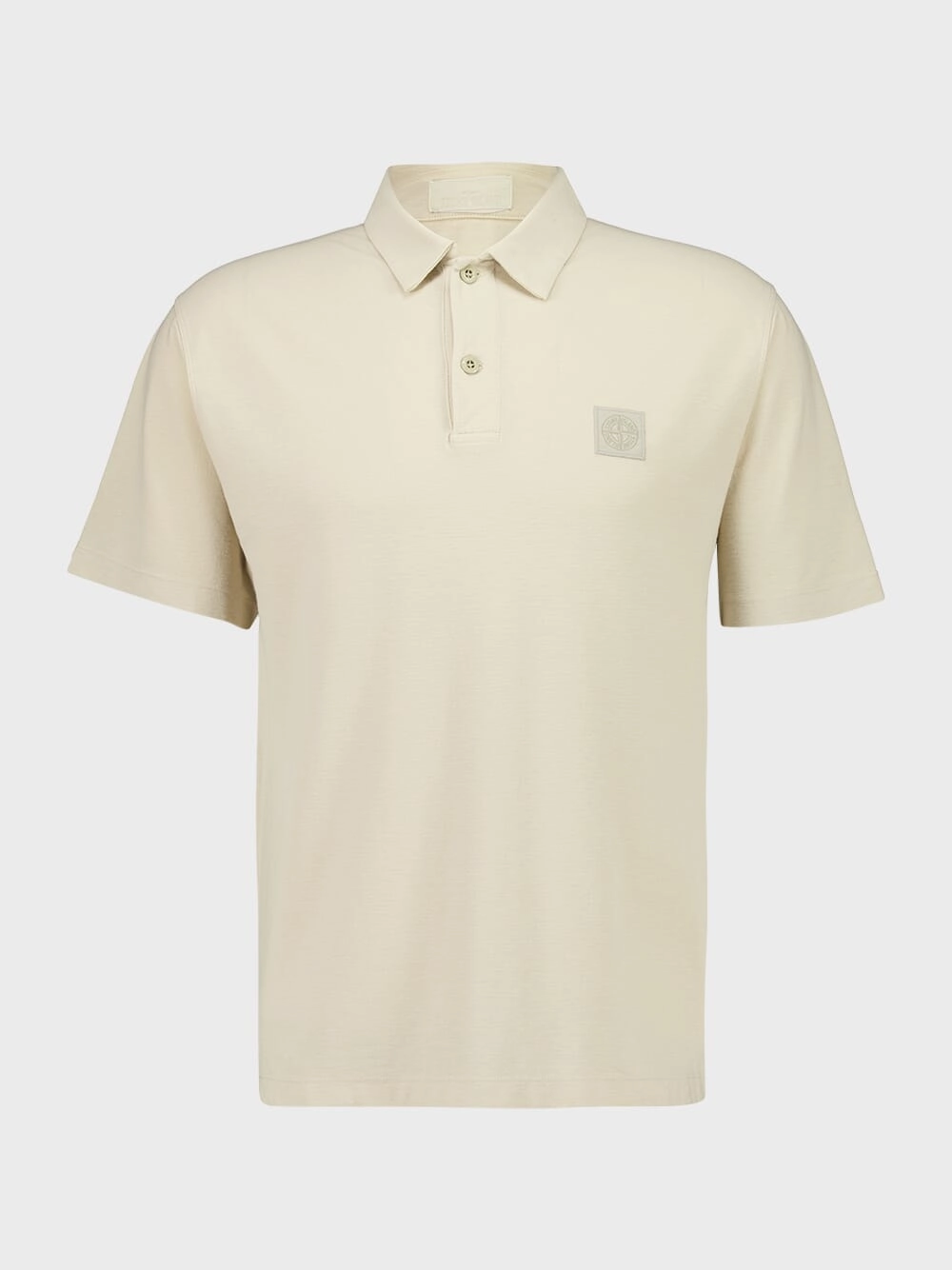 Beige Cotton Crepe Jersey Polo Shirt Tops Mens - men's t-shirts outlet