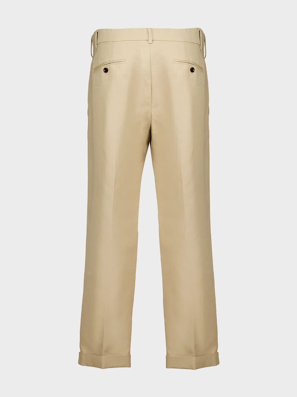 Beige Cotton Satin Semi-Sartorial Trousers