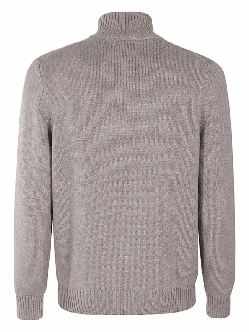 Beige High Neck Sweater