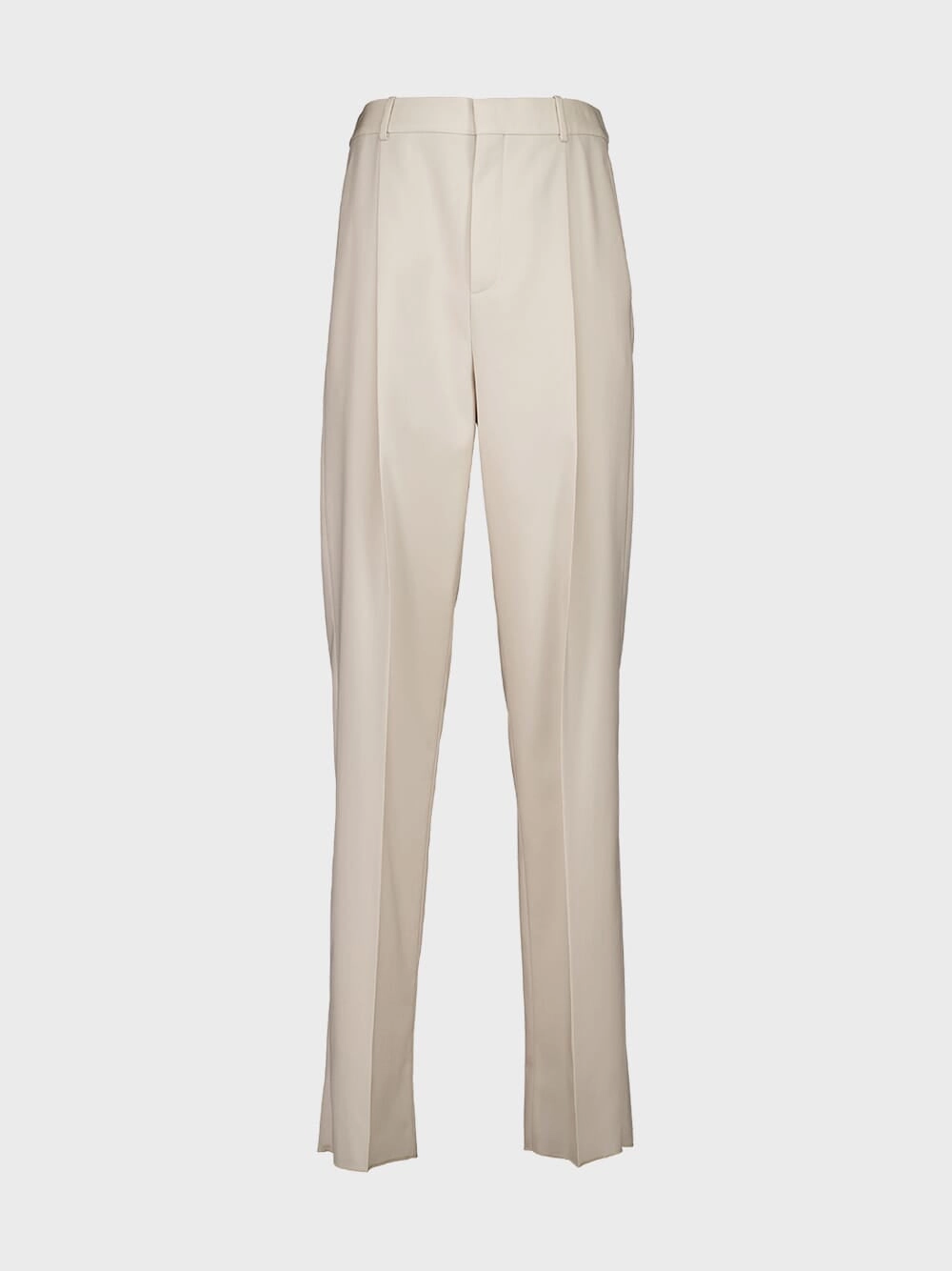 Beige High-Waisted Wool Trousers Bottoms Mens - cheap mens shorts online