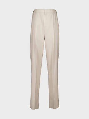 Beige High-Waisted Wool Trousers Bottoms Mens - cheap mens shorts online