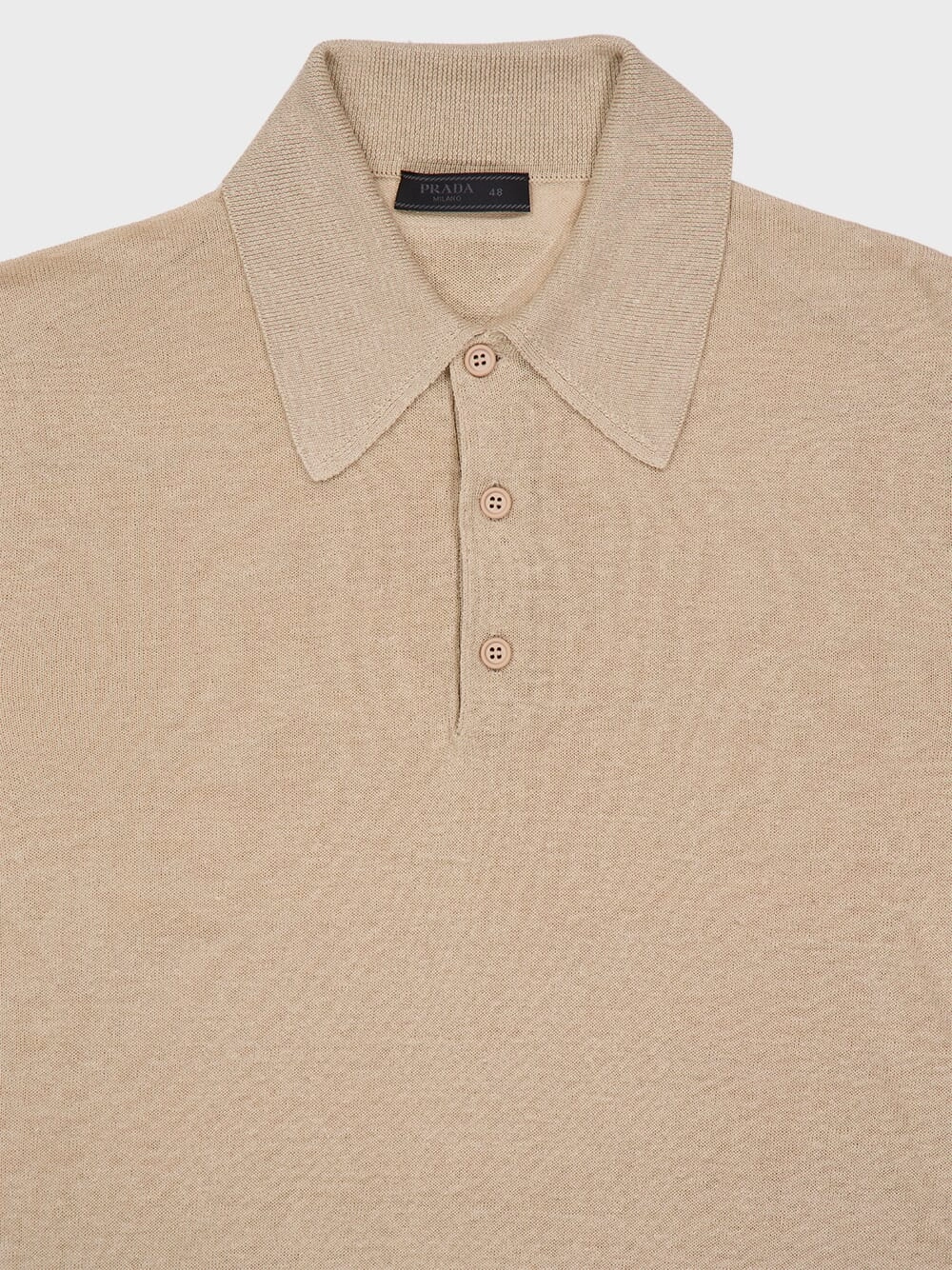 Beige Linen Cotton Polo Shirt
