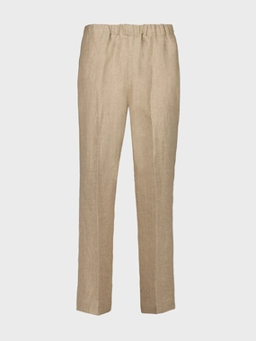 Beige Linen Straight-Leg Trousers Bottoms Mens - cheap mens shorts online