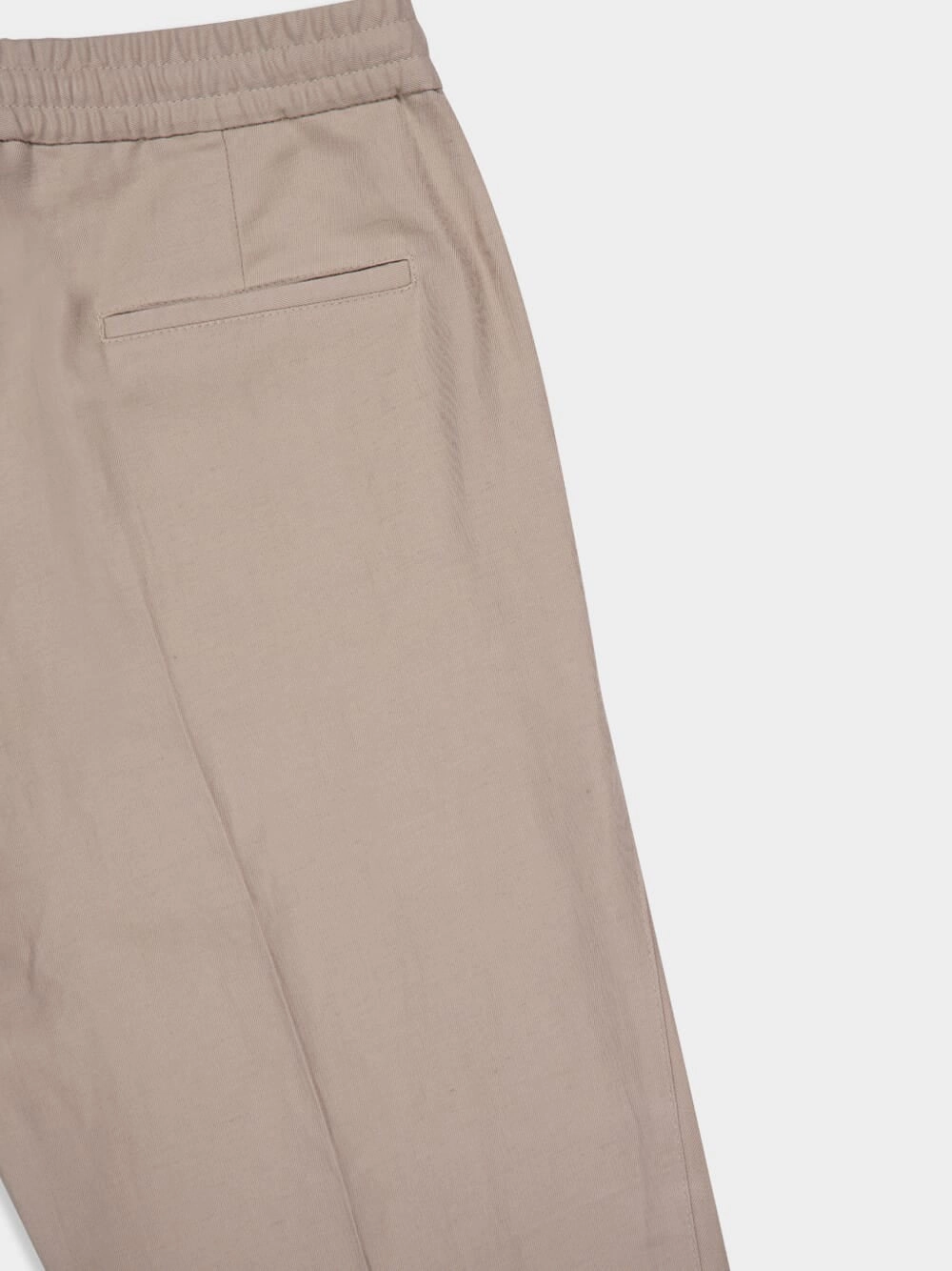 Beige Tapered-Leg Trousers