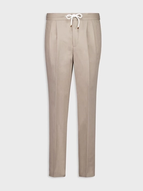 Beige Tapered-Leg Trousers Bottoms Mens - cheap mens shorts online