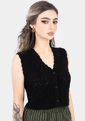 Belleville Sleeveless Knit Waistcoat Tops Womens - women's blouses clearance