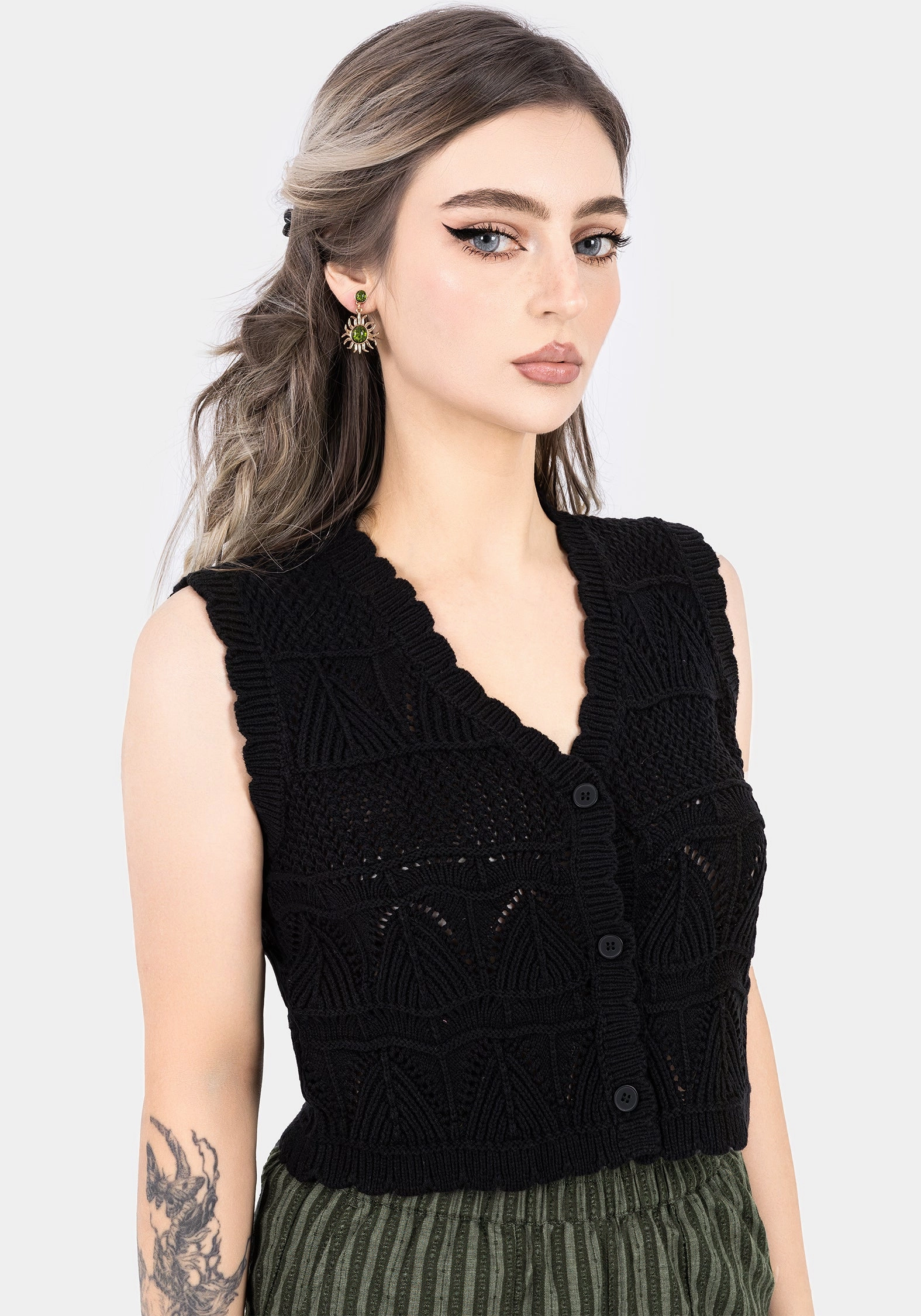 Belleville Sleeveless Knit Waistcoat Tops Womens - women's blouses clearance