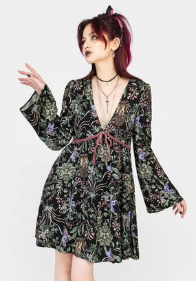 Beltane Flute Sleeve Mini Dress Dresses Womens - women's dresses clearance
