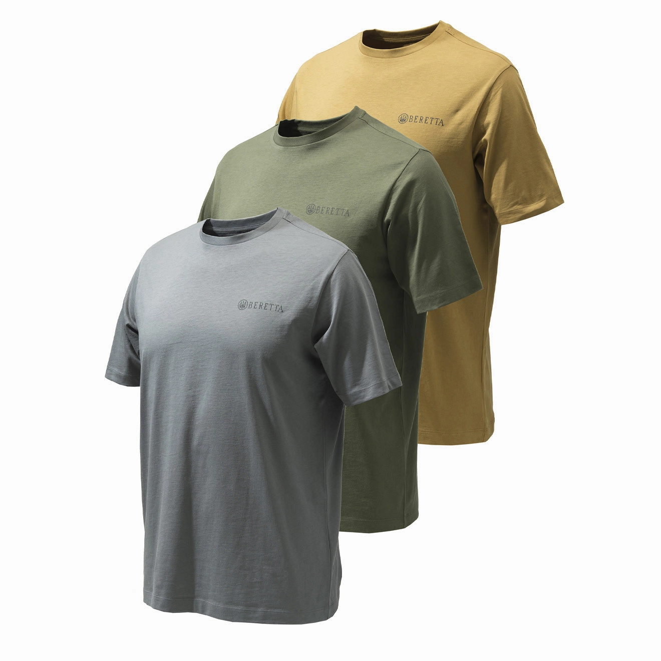 Beretta Set of 3 Corporate T-Shirts Coyote / Smoked Pearl / Green henley shirts online