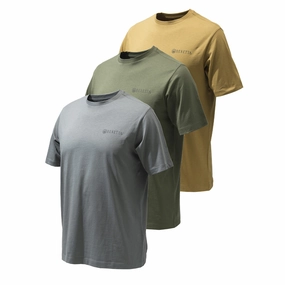 Beretta Set of 3 Corporate T-Shirts Coyote / Smoked Pearl / Green henley shirts online