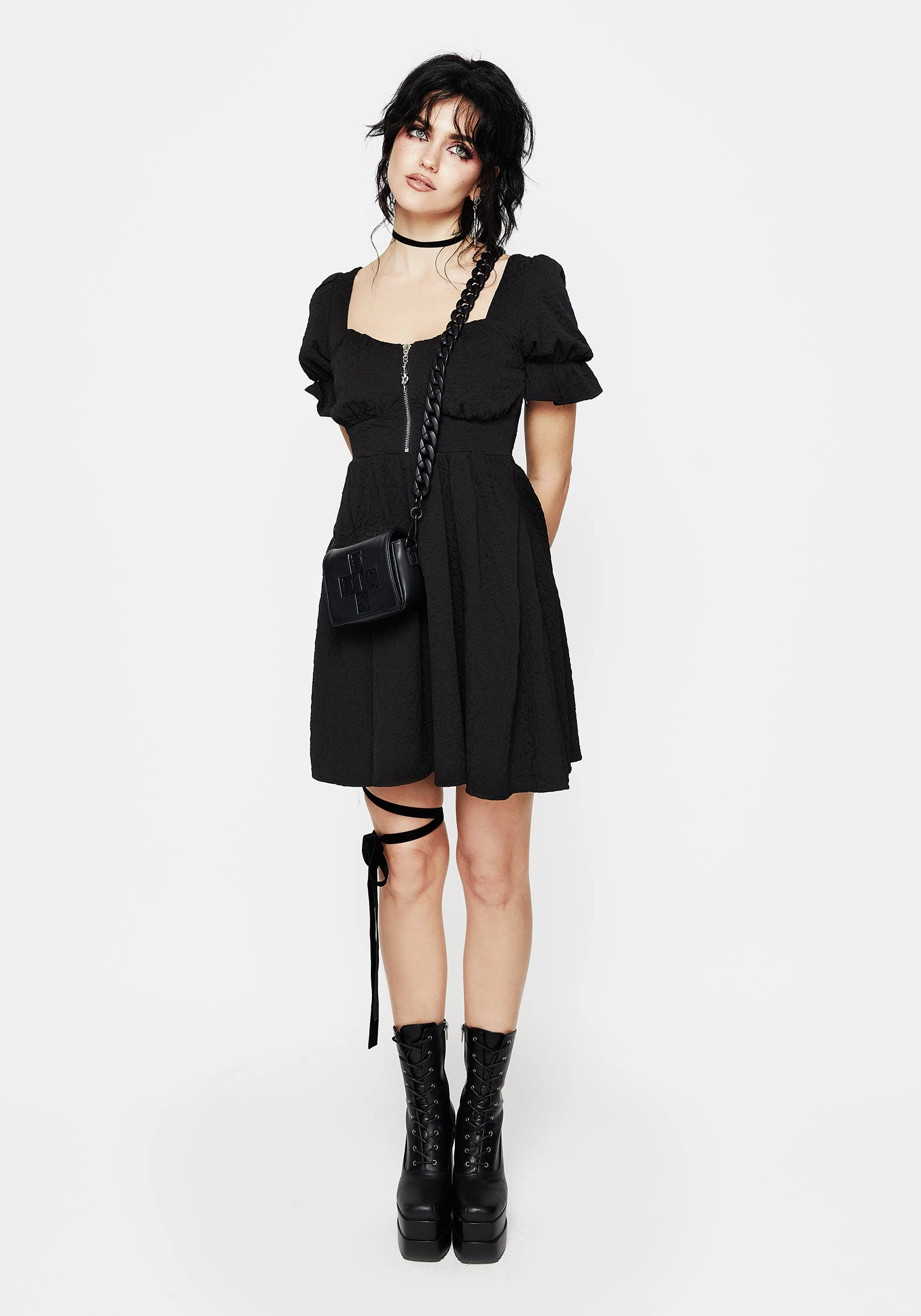 Betrayal Zip Up Mini Dress
