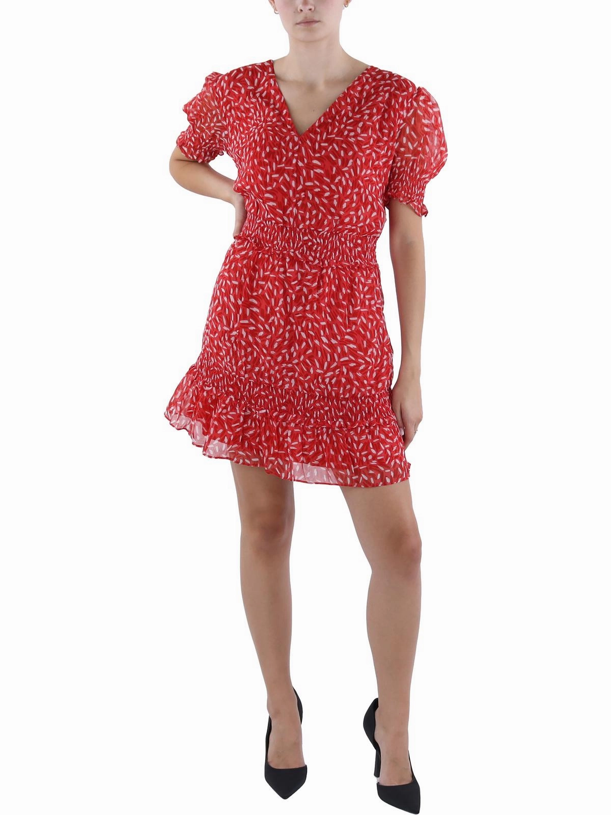 Billi Recy Hallie Womens Printed Short Mini Dress