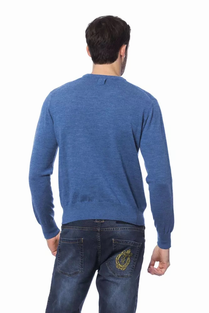 Billionaire Italian Couture Embroide Merino Wool Crew Neck Men's Sweater