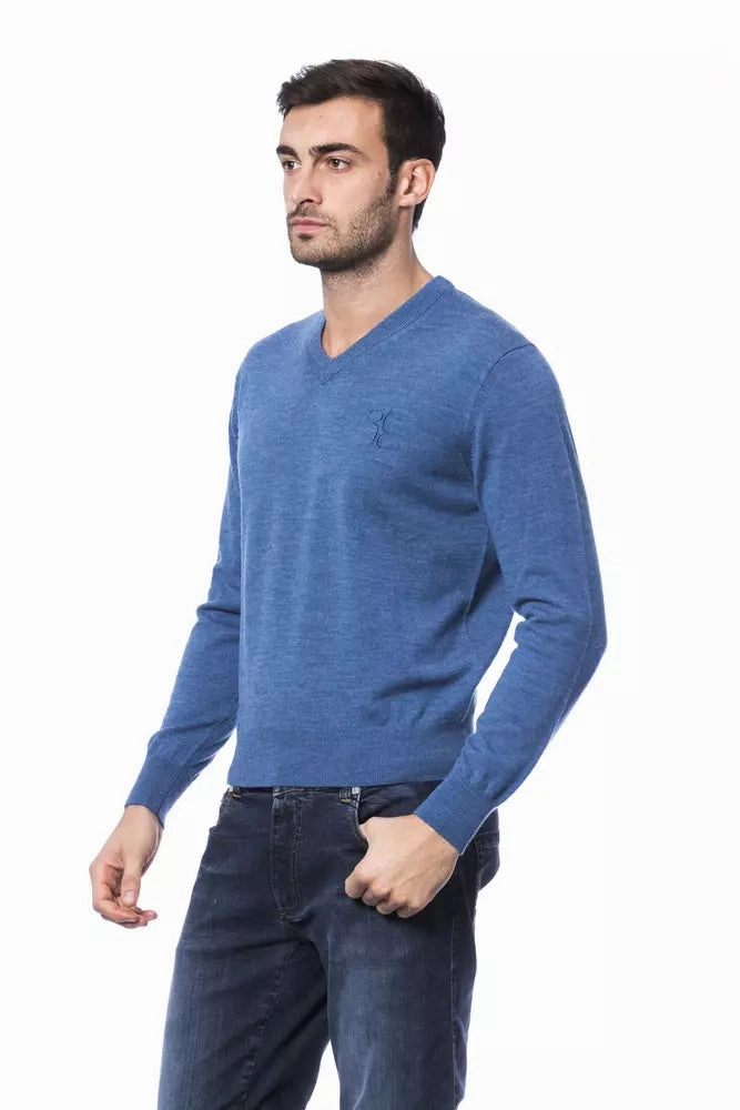 Billionaire Italian Couture Embroide Merino Wool Crew Neck Men's Sweater
