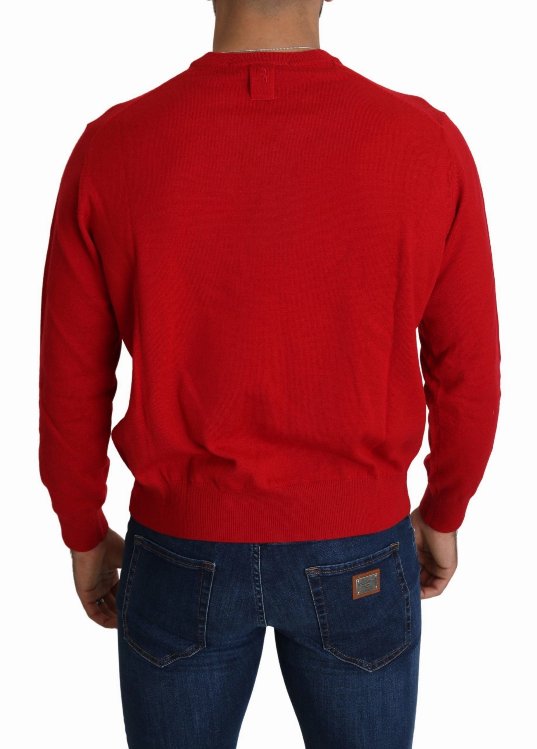 Billionaire Italian Couture  V-neck Wool Sweatshirt Pullover Men's Sweater