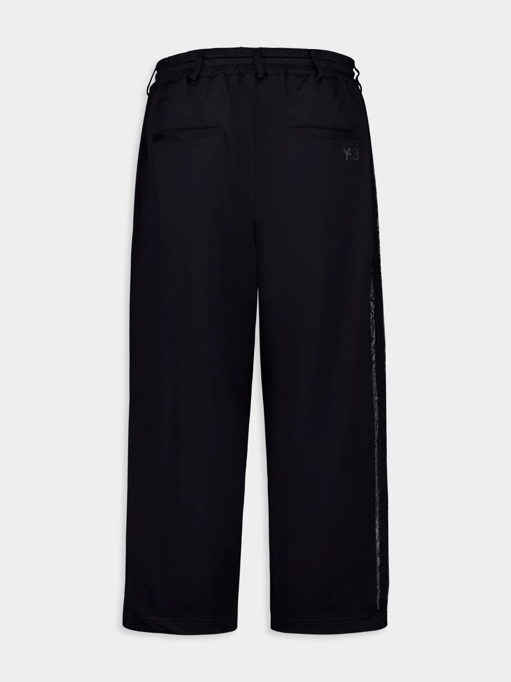 Black 3-Stripes Mesh Casual Trousers