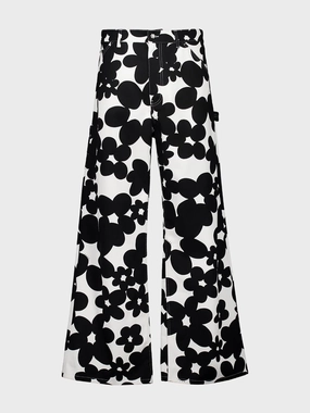 Black and White Dillies Print Cotton Cargo Pants Bottoms Mens - cheap mens shorts online