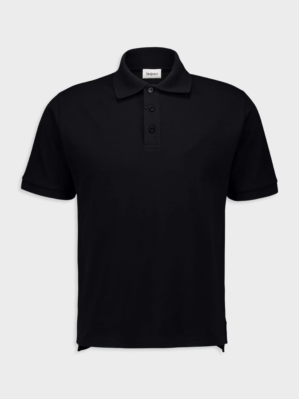 Black Cassandre Polo Shirt in Piqu