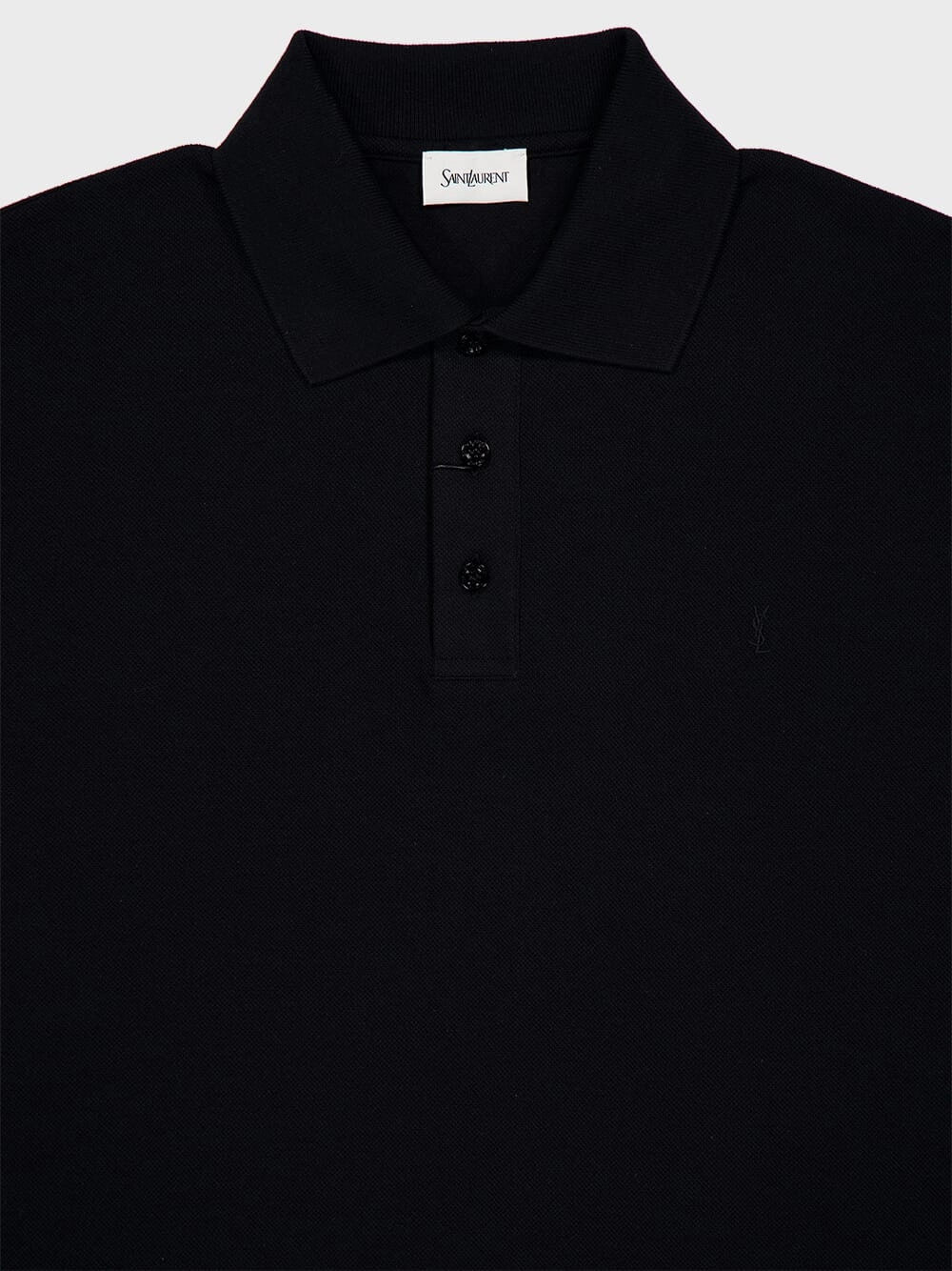 Black Cassandre Polo Shirt in Piqu