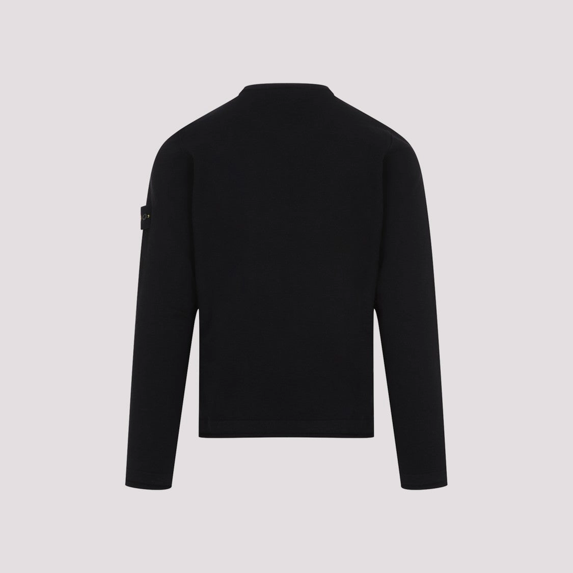 Black Cotton Crew Neck Pullover