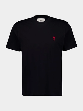 Black Cotton Embroidered T-Shirt Tops Mens - flannel shirts