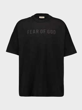 Black Cotton Logo Print T-Shirt Tops Mens - flannel shirts