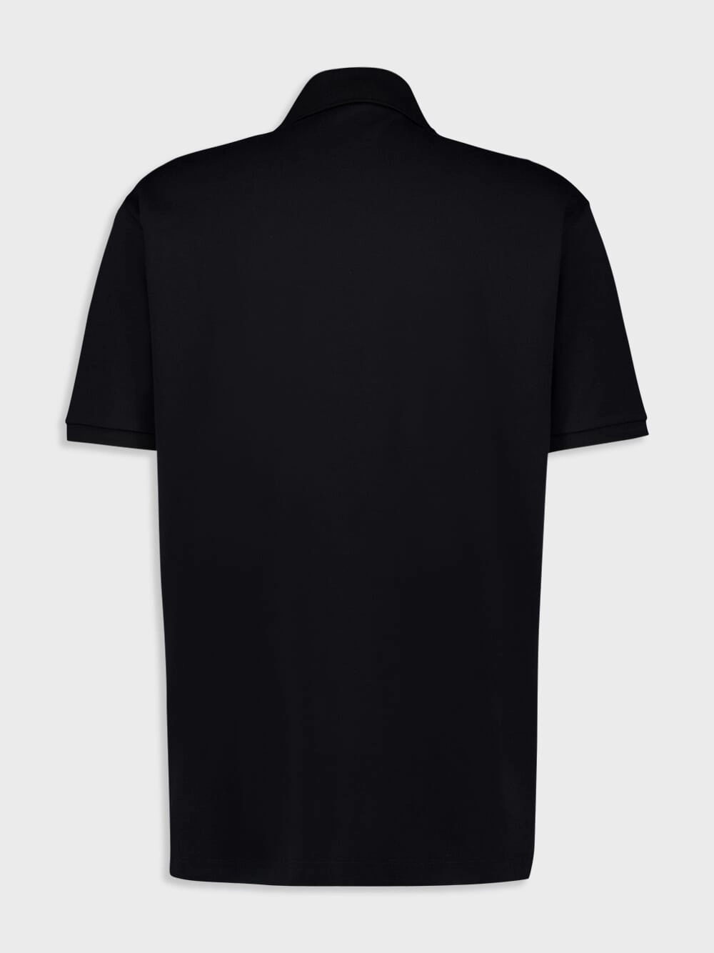 Black Cotton polo shirt with Web