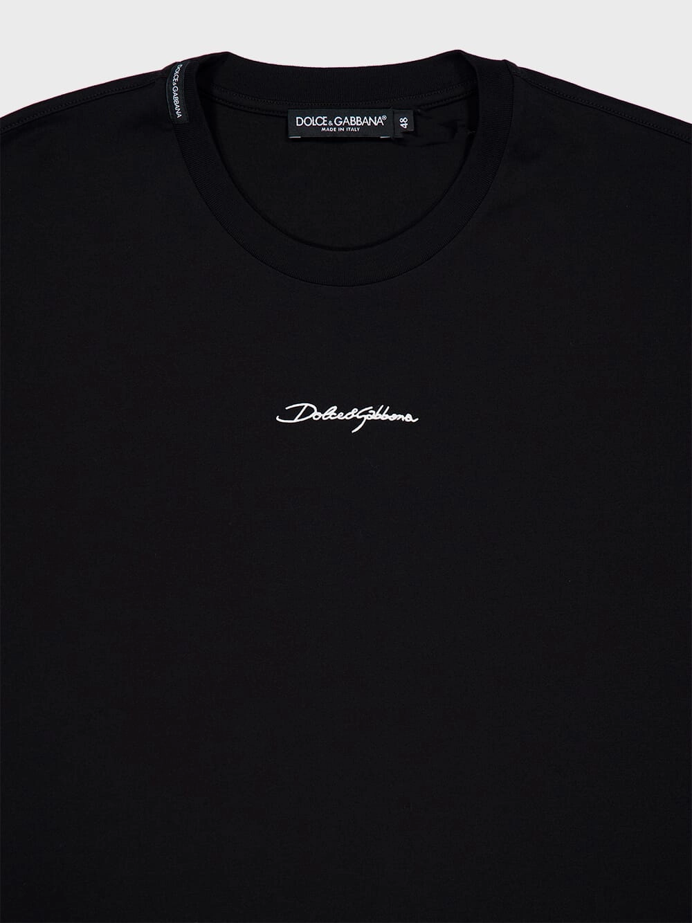 Black Cotton T-Shirt with Logo