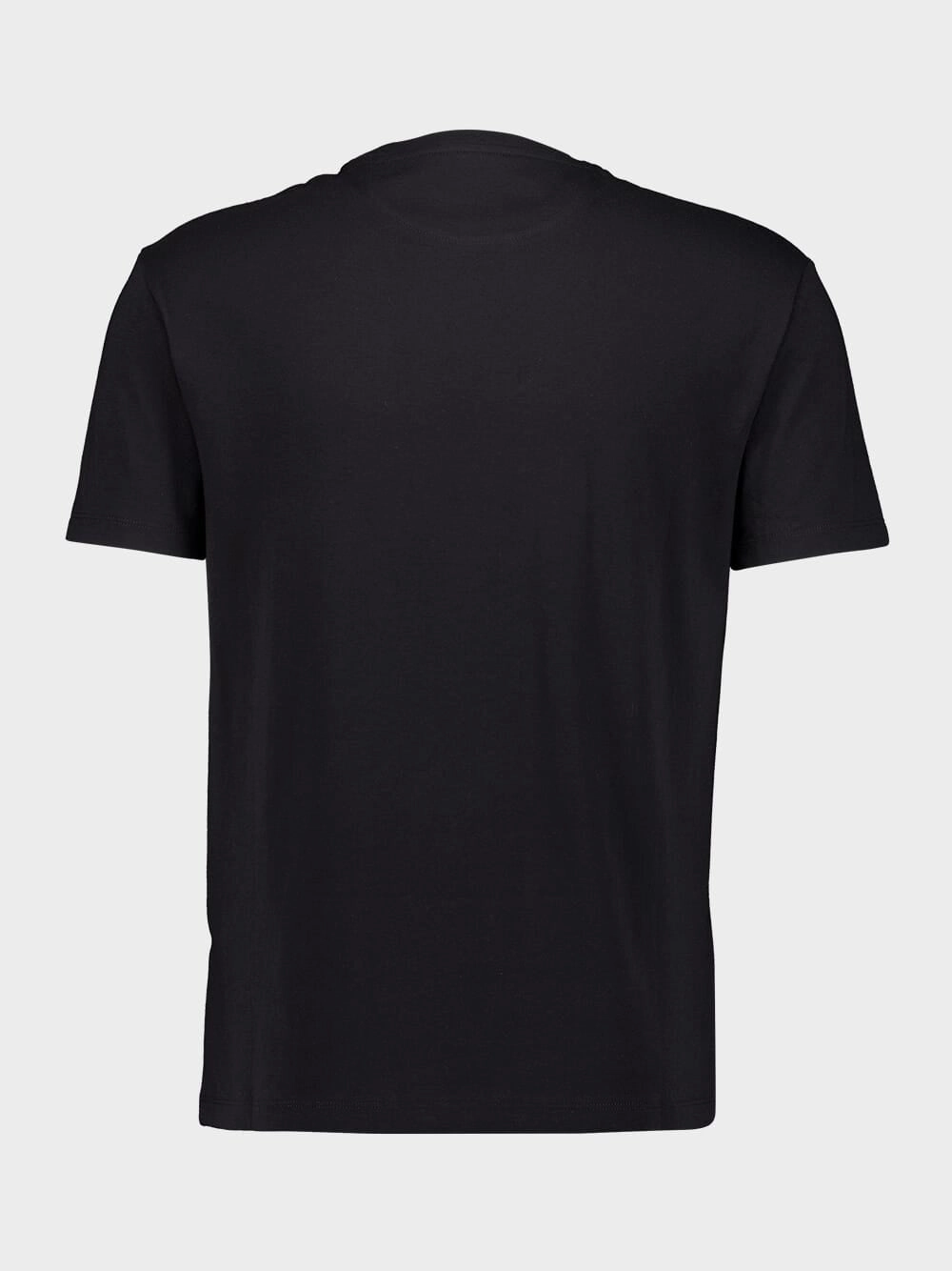 Black Cotton T-shirt with VLogo Patch