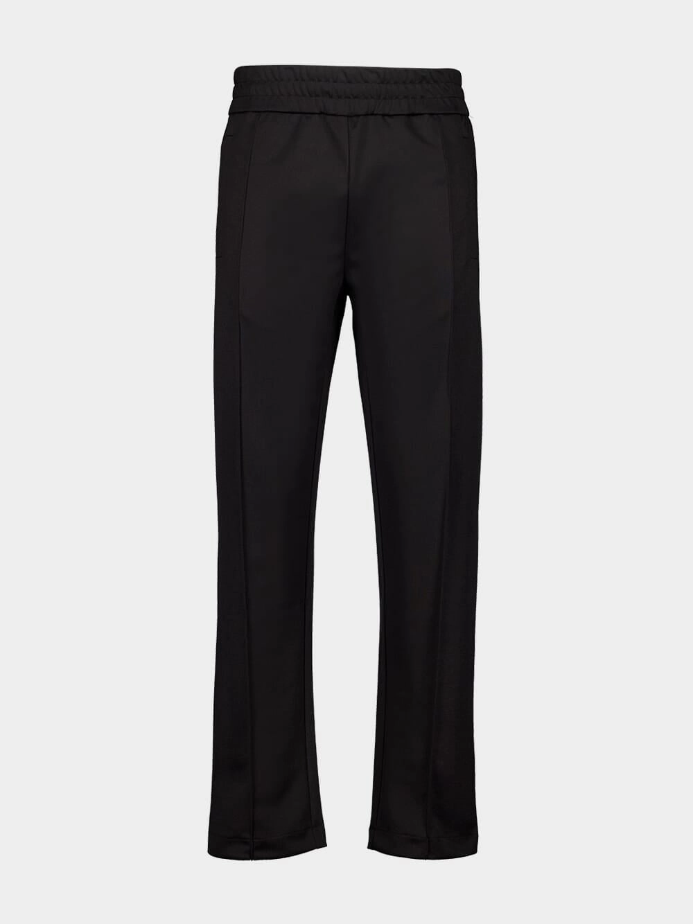 Black Curved Logo Track Pants Bottoms Mens - cheap mens shorts online