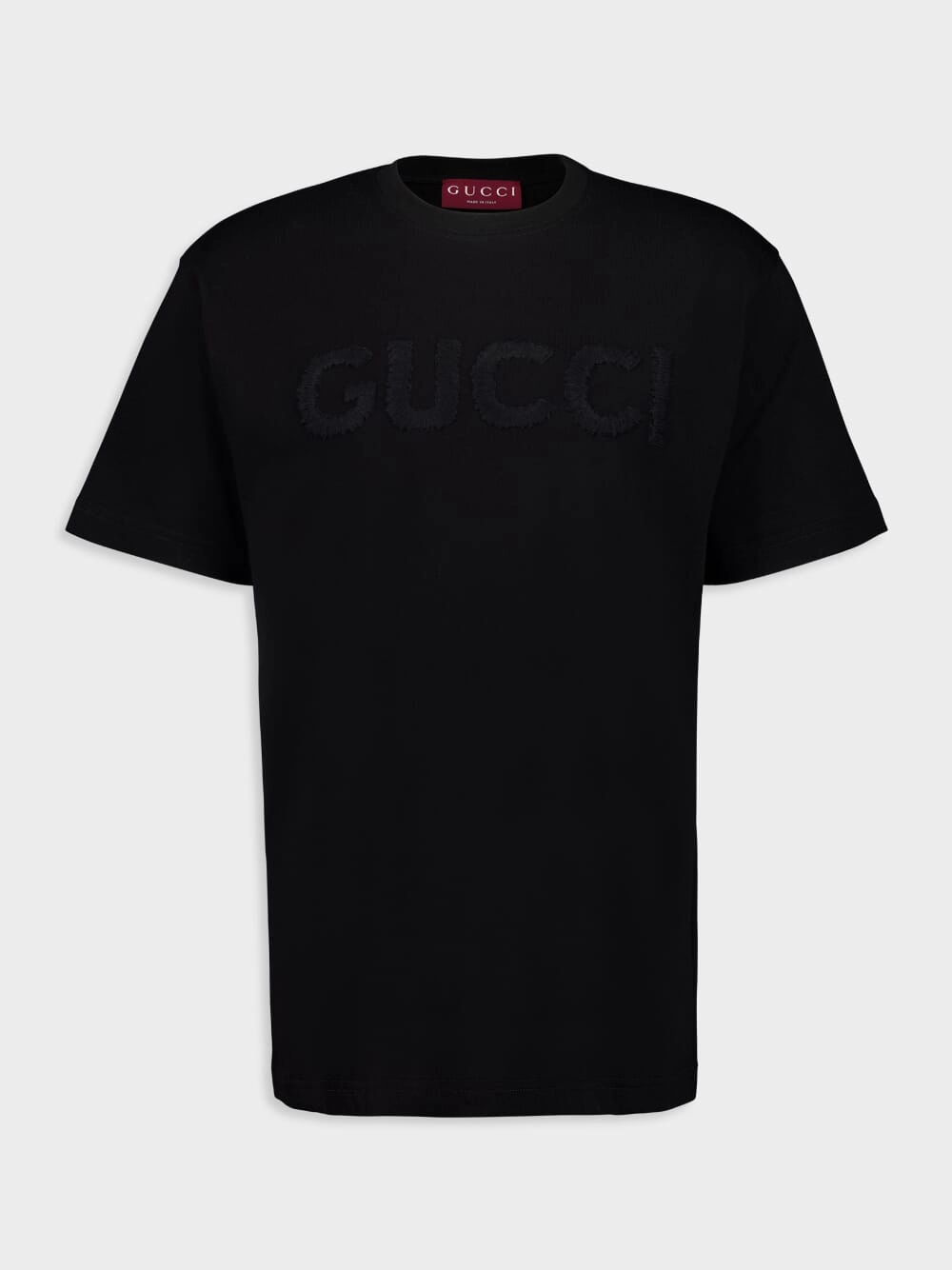 Black Embroidered Cotton Jersey T-Shirt Tops Mens - flannel shirts