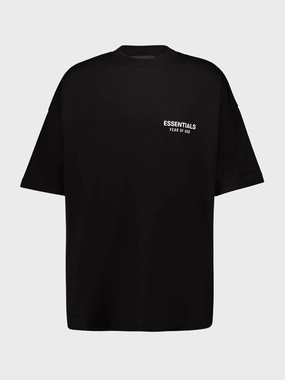 Black Essentials Logo T-Shirt Tops Mens - flannel shirts