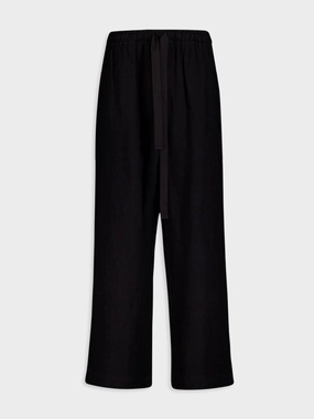 Black Linen Drawcord Trousers Bottoms Mens - cheap mens shorts online