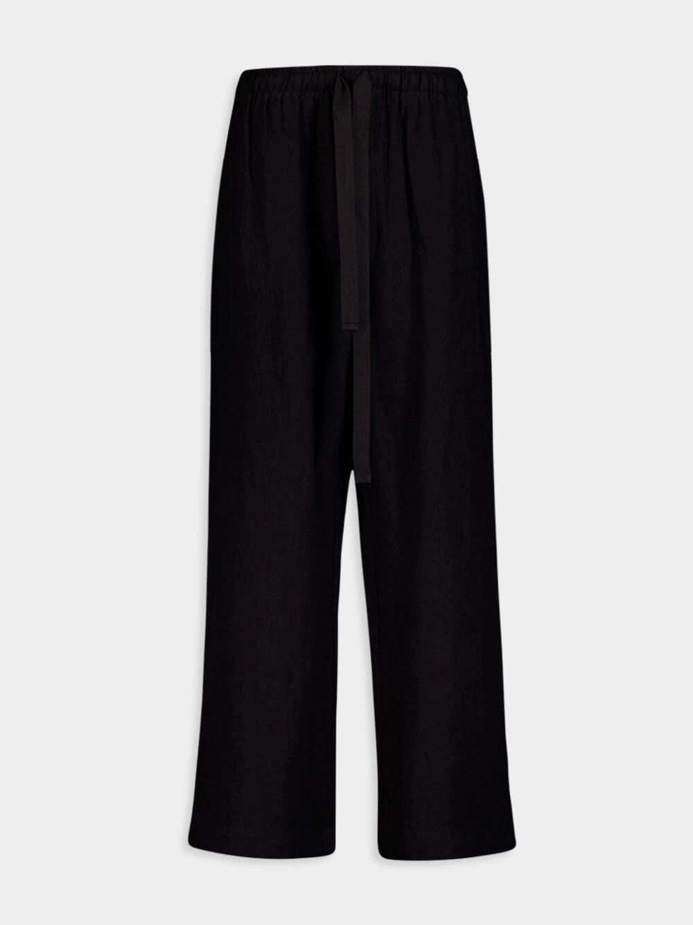 Black Linen Drawcord Trousers Bottoms Mens - cheap mens shorts online