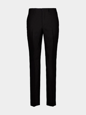 Black Linen FF Jacquard Tailored Trousers Bottoms Mens - cheap mens shorts online