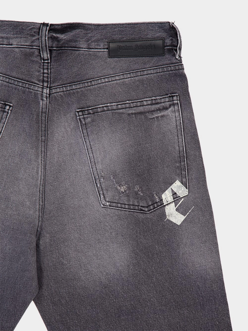 Black Loose Fit Jeans with Logo Print